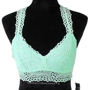 Aerie Women's Racer Back Lace Bralette - Mint